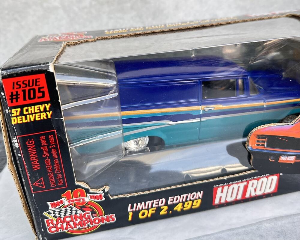 A46 Racing Champions 1957 Chevy Delivery 1:18 Hot Rod Issue #105 Limited